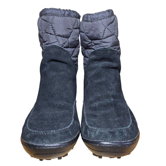 Columbia Suede Moccasin Boots Thermal Reflective Omni Heat Black Waterproof Sz 8 - Picture 4 of 9